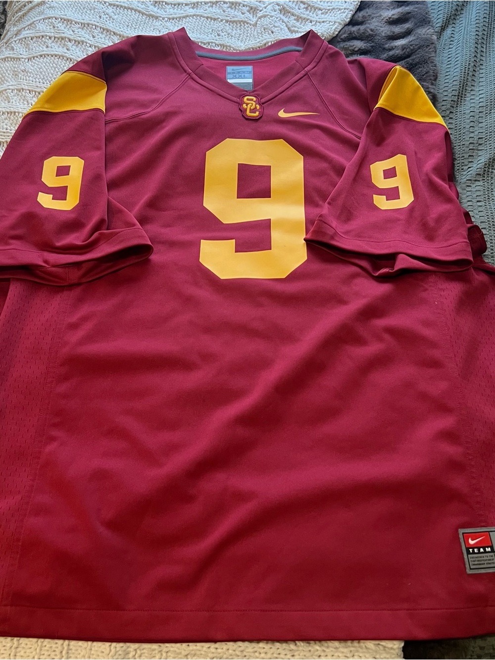 Nike Maroon Team Patch XXL Football Jersey